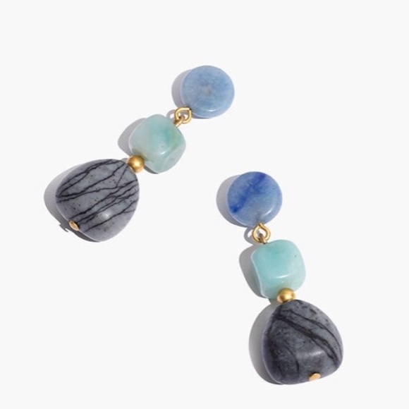 Madewell Earrings Semiprecious Stones New With Tag Rare Statement - Picture 5 of 8